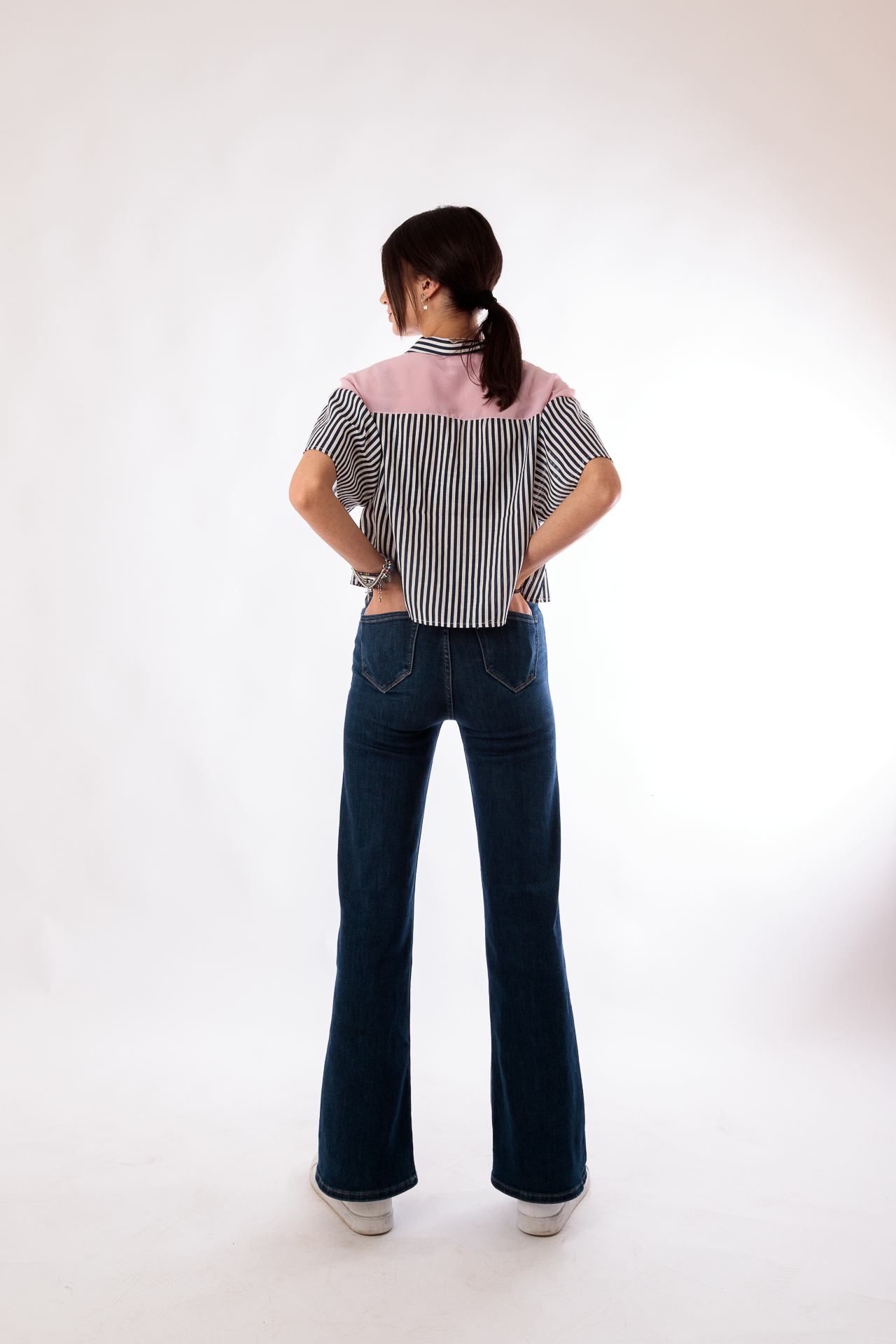 Crop shirt a righe