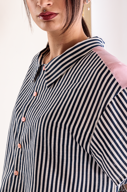 Crop shirt a righe