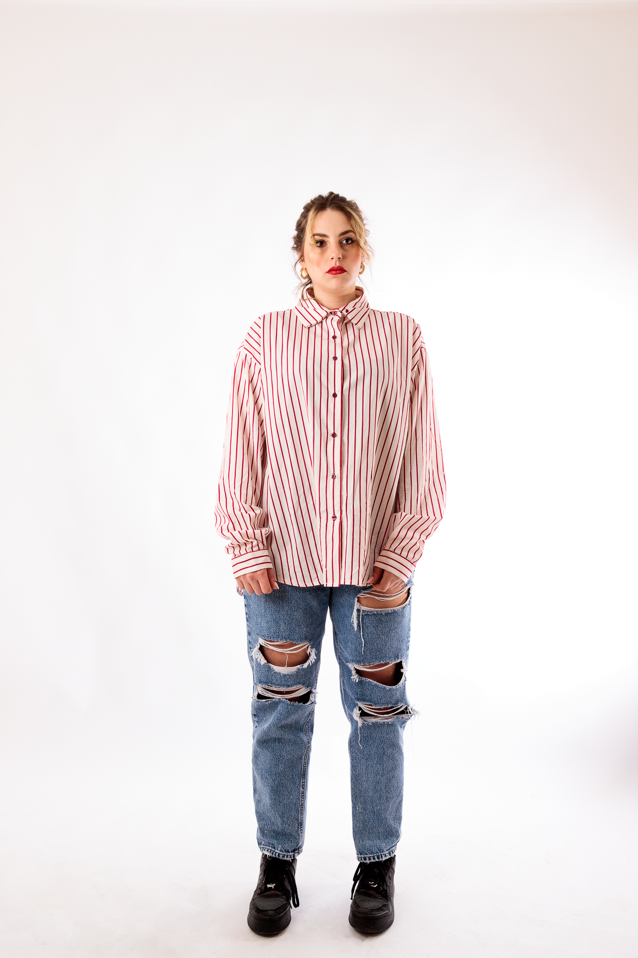 Red stripes shirt