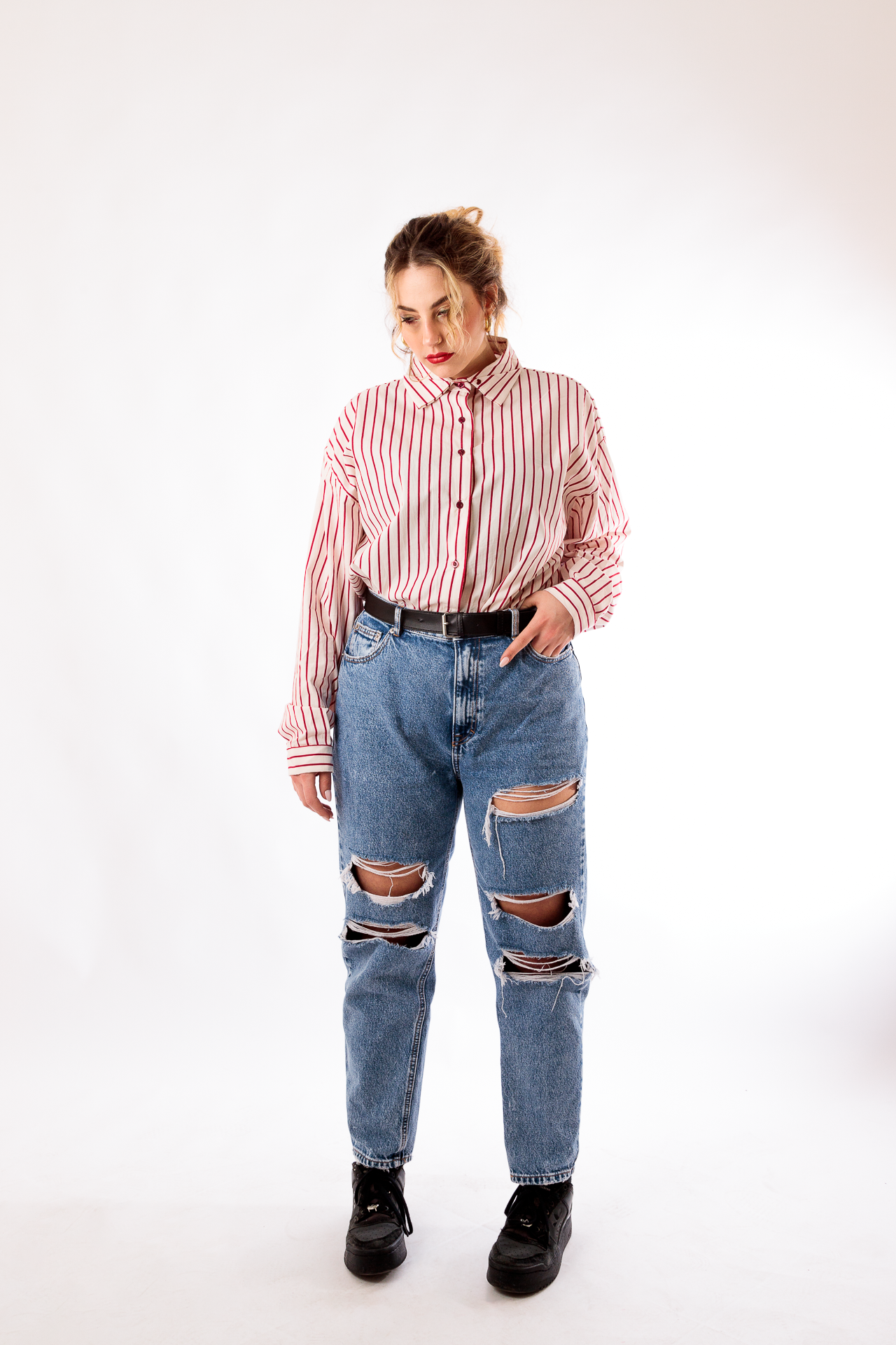Red stripes shirt